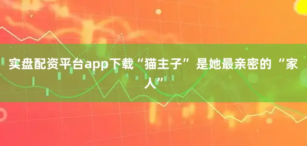 实盘配资平台app下载“猫主子” 是她最亲密的 “家人”