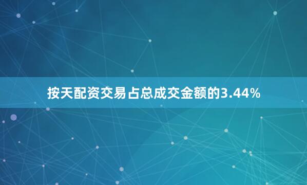 按天配资交易占总成交金额的3.44%